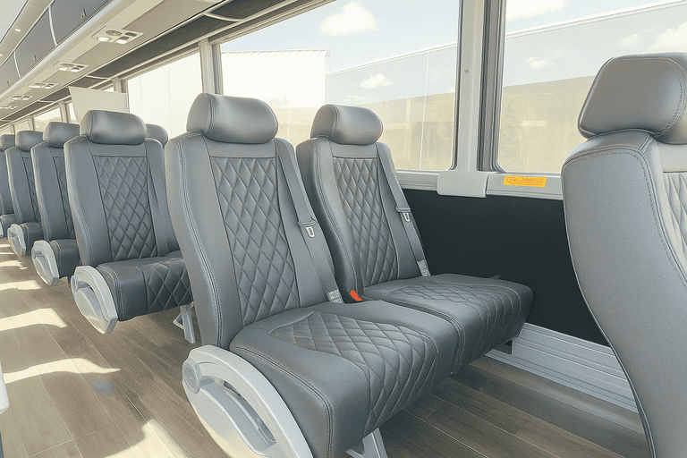 interior of Charter Bus Rental Doral charter bus